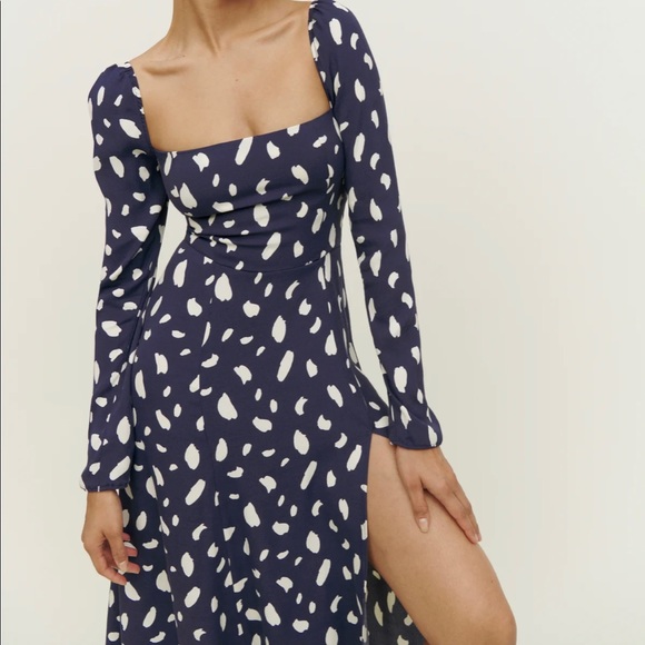 Reformation sigmund dress in splatter, size 2P. - Picture 1 of 4